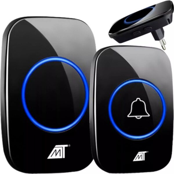 Malatec Wireless Doorbell – Waterproof, Long Range, Black | Easy Installation & Volume Control | Ideal for Homes in Belgium